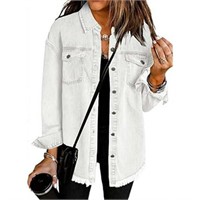 M  Sz M Eytino Denim Jacket Women Long Sleeve Boyf