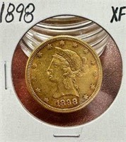 1898 $10 Liberty Head Gold Coin - XF