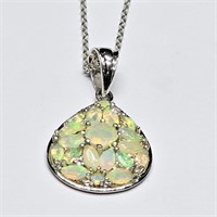 Silver Opal Cz(2.3ct) Necklace
