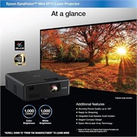 NEW! Epson EpiqVision Mini EF11 Laser Projector,