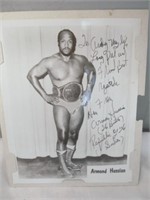 Armand Hussian Autographed Wrestler Vintage Photo