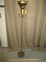 Art Deco Brass Torchiere Floor Lamp