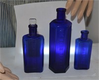 vtg Cobalt Blue Poison Bottles buying x the money