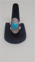 Sterling ring with blue stone sz8 marked 925