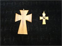 Vintage Wooden Cross Pendants