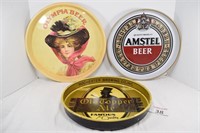 Olympia, Amstel & Ole topper Ale Beer Trays