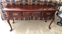 Thomasville Sofa Table Cherry Stain with Contents