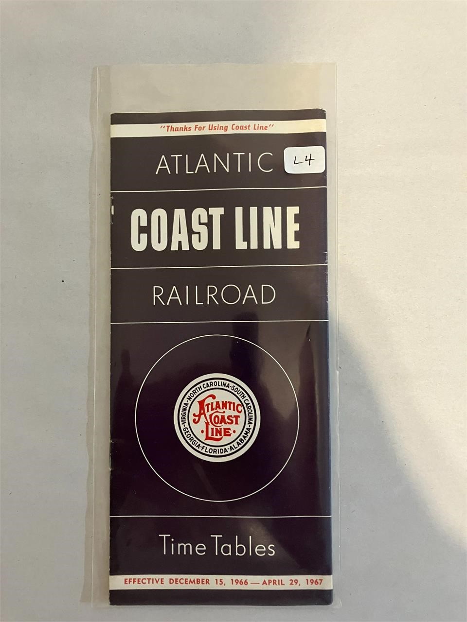 Atlantic Coast Line Time Table - 1967