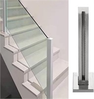 Glass Railing Post Brushed Silver End