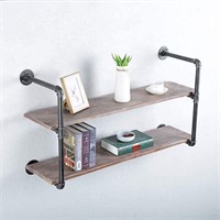 Industrial Pipe Shelving Wall Mounted 48in Rustic