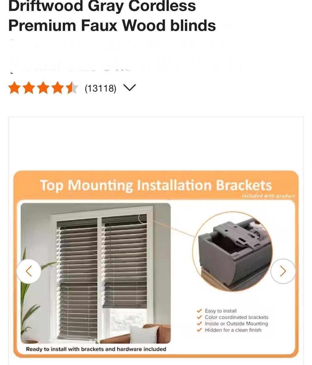 Cordless Premium Faux Wood blinds