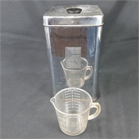 Aluminum Sugar Canister and Measuring Cup