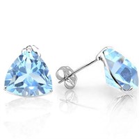 6MM Trillion Cut Sky Blue Topaz 2CTW Stud Earrings