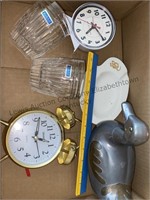 Alarm clocks, ashtray,2 marquis Waterford crystal