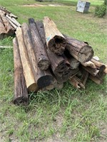 Reclaimed wooden fence poles
