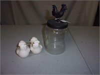 Chicken Salt/Pepper/Jar w/Chicken Lid