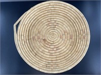 Hooper Bay woven grass tray with handle 13.5"