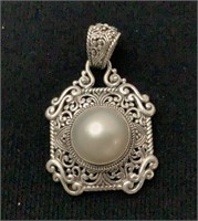 Sarda Sterling Silver Pendant W pearl