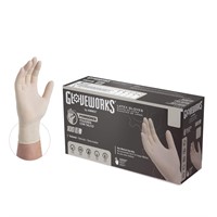 GLOVEWORKS Industrial White Latex Gloves - 4 mil
