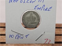 1-NAPOLEON III EMPIRE 10 CENT COIN
