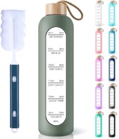 PROBTTL 32 Oz Borosilicate Glass Water Bottle with