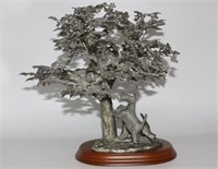 Denis Springer Sculpture Scottie Dogs & Tree