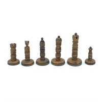 Carved Wood Chess Pieces