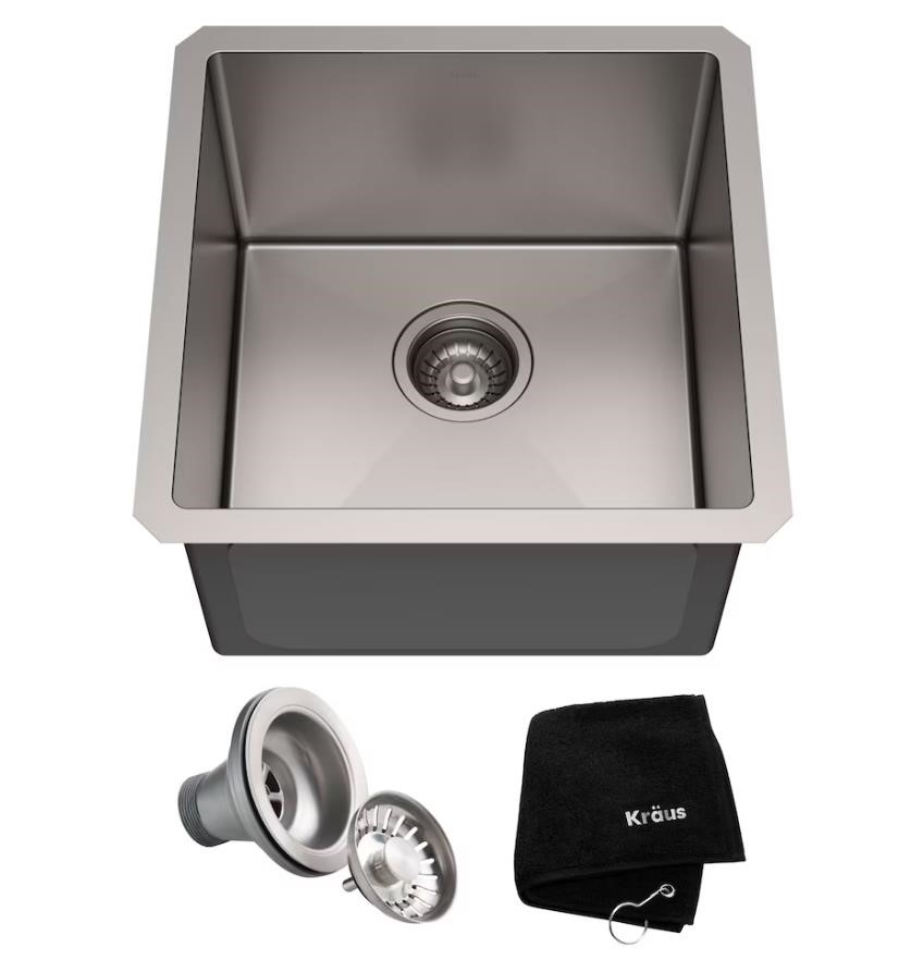 NEW $316 17" Single Bowl Bar Sink