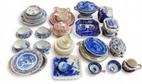 62 Pieces - Flow Blue & Transferware Dinnerware.