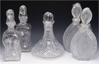Lot of 5 Crystal Decanters.