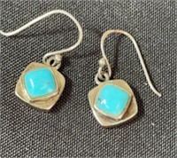 sterling silver earrings with turquoise stones