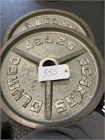 (2) 45 lbs Metal Weight Plates