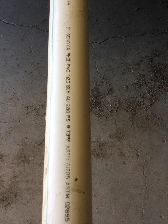 2 inch PVC pipe - 109 inches long