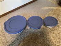 3 plastic bowls with lids (set)