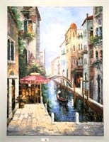 Venice Canal Oil on Stretched Canvas