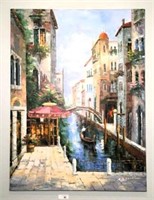 Venice Canal Oil on Stretched Canvas