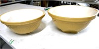 Pair Yellow Ware Mixing Bowls