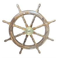 Vintage 32"  Wood Ships Wheel Nautical Decor