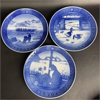 Trio of Royal Copenhagen Porcelain Plates