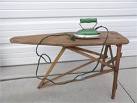 Child's Wood Ironing Board & Iron