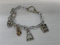 Bracelet 7 " with Charms Silver Toned