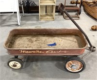 Hiawatha Chief metal toy wagon 
One wheel does