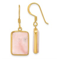Sterling Silver Pink Opal Dangle Earrings