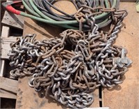 FRONT LOADER TIRE CHAINS, JUMPER CABLES,