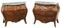 (2) FRENCH STYLE MARBLE-TOP BOMBE COMMODES