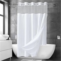 P3747  Ikfashoni White Hookless Shower Curtain, 72