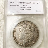 1878 Morgan Silver Dollar SEGS - VF30 VAM-141
