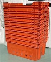 (9)  1.25 bushel orange poly picking containers