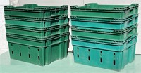 (8)  1.75 bushel green poly picking containers