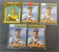 5 CHIPPER JONES RC & 1986 TOPPS CANSECO RC